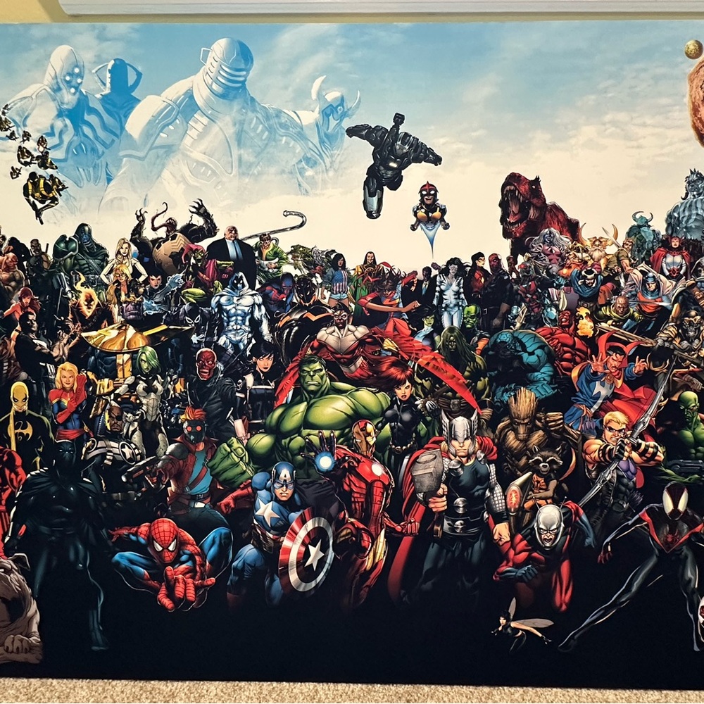 Marvel Superhero Epic Wall Art with Red, Blue, and Black